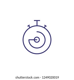 Stopwatch line icon. Timer on white background. Sport concept. Vector illustration can be used for topics like sport, equipment, active lifestyle