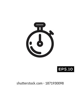 Stopwatch Line Icon. Timer Sign Logo Vector