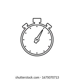 Icono de línea Stopwatch en estilo plano de moda. Vector