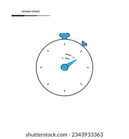 Diseño de vectores de iconos de línea de Stopwatch.