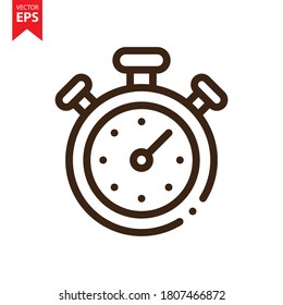 Vector de icono de línea de Stopwatch. Concepto de icono de gimnasio. Ilustración vectorial Eps 10.