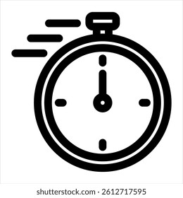 Stopwatch Line Icon Vector Illustration