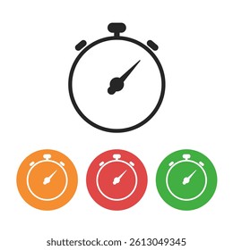 Stopwatch line icon vector illustration set. Timer or clock symbol. Countdown circle clock counter timer.