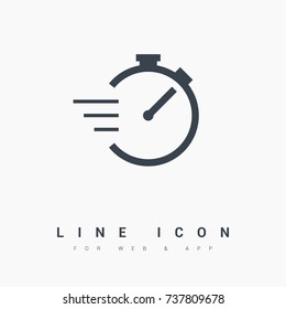 Stopwatch line vector icon