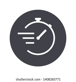Icono de vector de línea Stopwatch en blanco