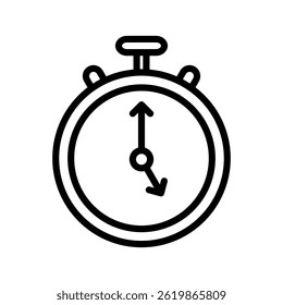 Stopwatch Line Vector Illustration Isolated On White Background.