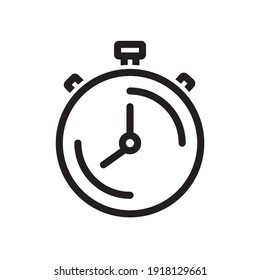 Stopwatch lineal, black vector icon.