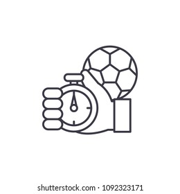 Stopwatch linear icon concept. Stopwatch line vector sign, symbol, illustration.