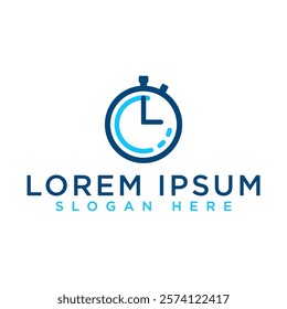 stopwatch logo design vector template