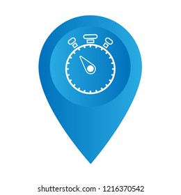stopwatch and map pin. stopwatch icon