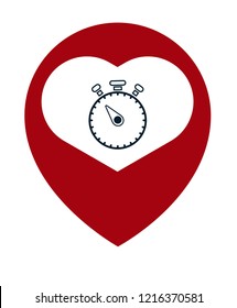 stopwatch and map pin. stopwatch icon