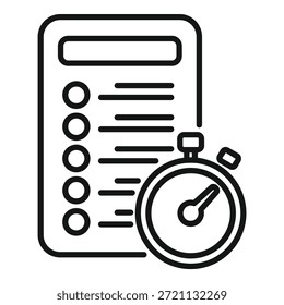 Stopwatch mide el tiempo dedicado a una lista de tareas pendientes, simbolizando una gestión eficiente del tiempo