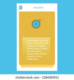 Stopwatch  mobile vertical banner design design. Vector