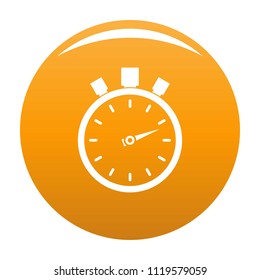 Stopwatch modern icon. Simple illustration of stopwatch modern vector icon for any design orange