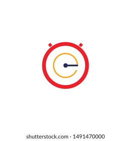 stopwatch in motion. deadline concept design. clock speed, flat time icon vector,