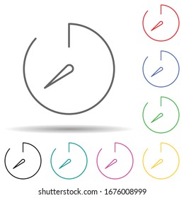 Icono de conjunto multicolor de Stopwatch. Línea delgada simple, contorno vectorial de iconos web para ui y ux, sitio web o aplicación móvil