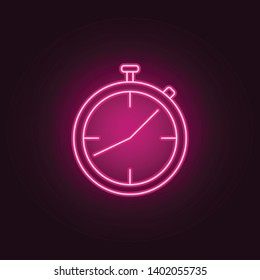 stopwatch neon icon. Elements of Measure set. Simple icon for websites, web design, mobile app, info graphics