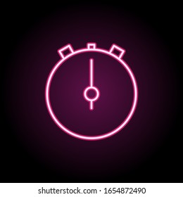 Stopwatch neon icon. Simple thin line, outline vector of web icons for ui and ux, website or mobile application