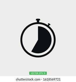 Stopwatch o measure the amount of time icon vector