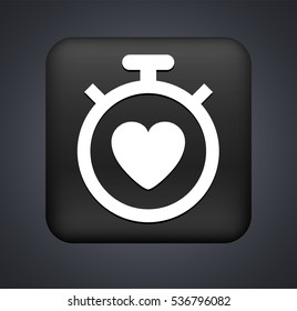 Stopwatch on Black Square Button