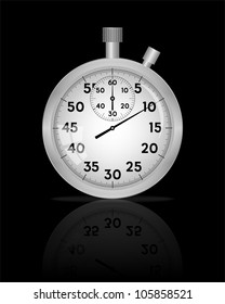 Stopwatch on black, Vector, 10eps.