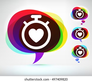 Stopwatch on Colorful Speech Bubble