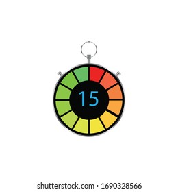 Stopwatch on light background, vector illustration
