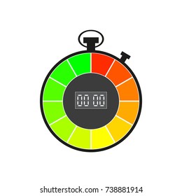 Stopwatch on a white background. Flat design, vector illustration.