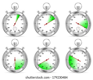 Stopwatch on a white background. Vector illustration.