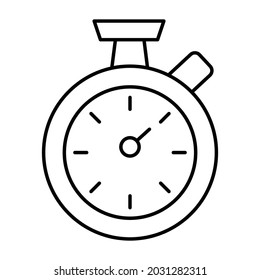 Icono de vector de negrita de contorno de Stopwatch que se puede modificar o editar fácilmente 