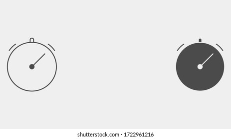Stopwatch outline and filled vector icon sign symbol
