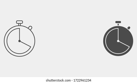 Símbolo de símbolo de icono de símbolo de símbolo de símbolo de vector y esquema de Stopwatch