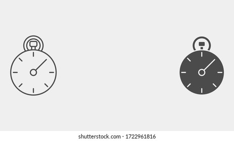 Símbolo de símbolo de icono de símbolo de símbolo de símbolo de vector y esquema de Stopwatch