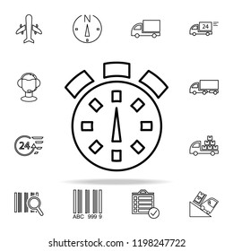 stopwatch outline icon. Cargo logistic icons universal set for web and mobile
