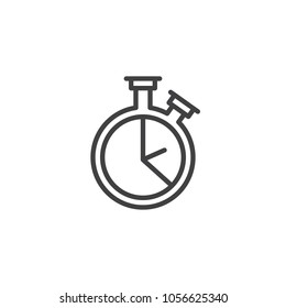 Stopwatch outline icon. linear style sign for mobile concept and web design. Timer simple line vector icon. Symbol, logo illustration. Pixel perfect vector graphics