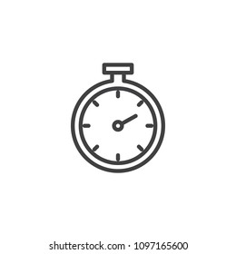 Stopwatch outline icon. linear style sign for mobile concept and web design. Timer simple line vector icon. Symbol, logo illustration. Pixel perfect vector graphics