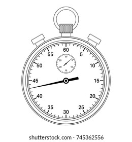 Stopwatch. Outline icon. Vector illustration isolated on white background