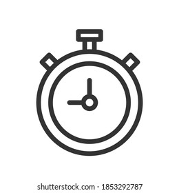 Stopwatch outline icon. Waiting, chronometer, time stopwatch and clock concept. Vector.