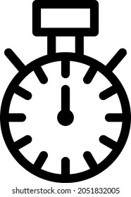 Stopwatch Outline Vector Icon Design

