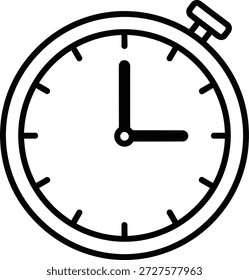 Icono de Vector de contorno de cronómetro que representa la medida del tiempo, la precisión y la precisión en deportes, tareas y eventos
