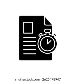 Stopwatch Over Document Representing Time Management and Business Tasks