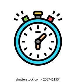 stopwatch playing time counting color icon vector. stopwatch playing time counting sign. isolated symbol illustration