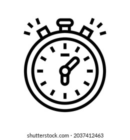stopwatch playing time counting line icon vector. stopwatch playing time counting sign. isolated contour symbol black illustration