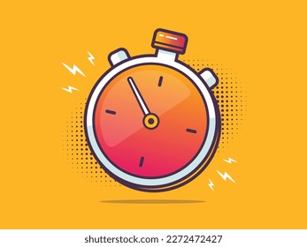 Stopwatch in pop art style vector illustration