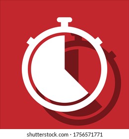 Stopwatch red background vector icon