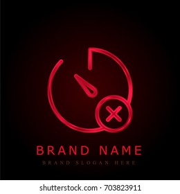 Stopwatch red chromium metallic logo