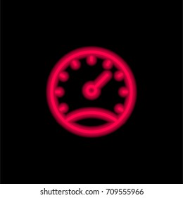 Stopwatch red glowing neon ui ux icon. Glowing sign logo vector