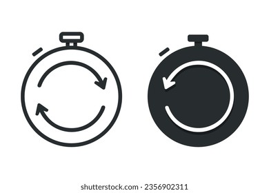 Icono de actualización de Stopwatch. Vector de ilustración