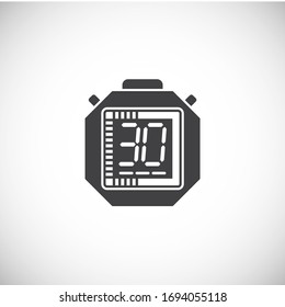 Stopwatch related icon on background for graphic and web design. Creative illustration concept symbol for web or mobile app.