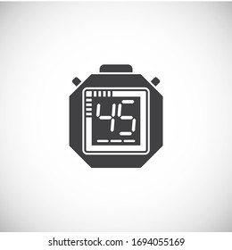 Stopwatch related icon on background for graphic and web design. Creative illustration concept symbol for web or mobile app.
